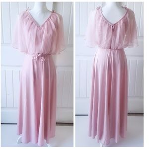 VINTAGE 70s Pink Maxi Dress